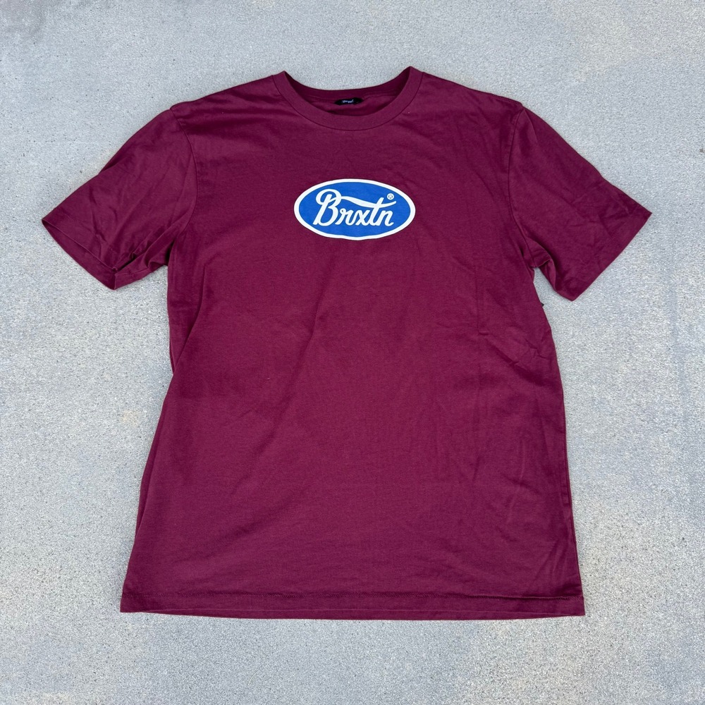 Brixton Maroon Graphic T-Shirt Mens Large Premium Fit NWT